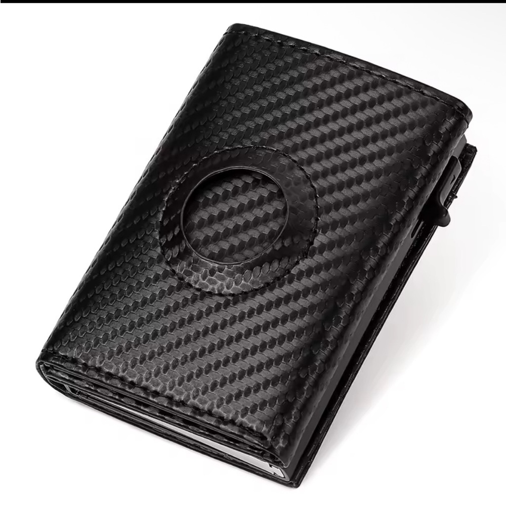Men's Carbon-Texture Black Card Wallet